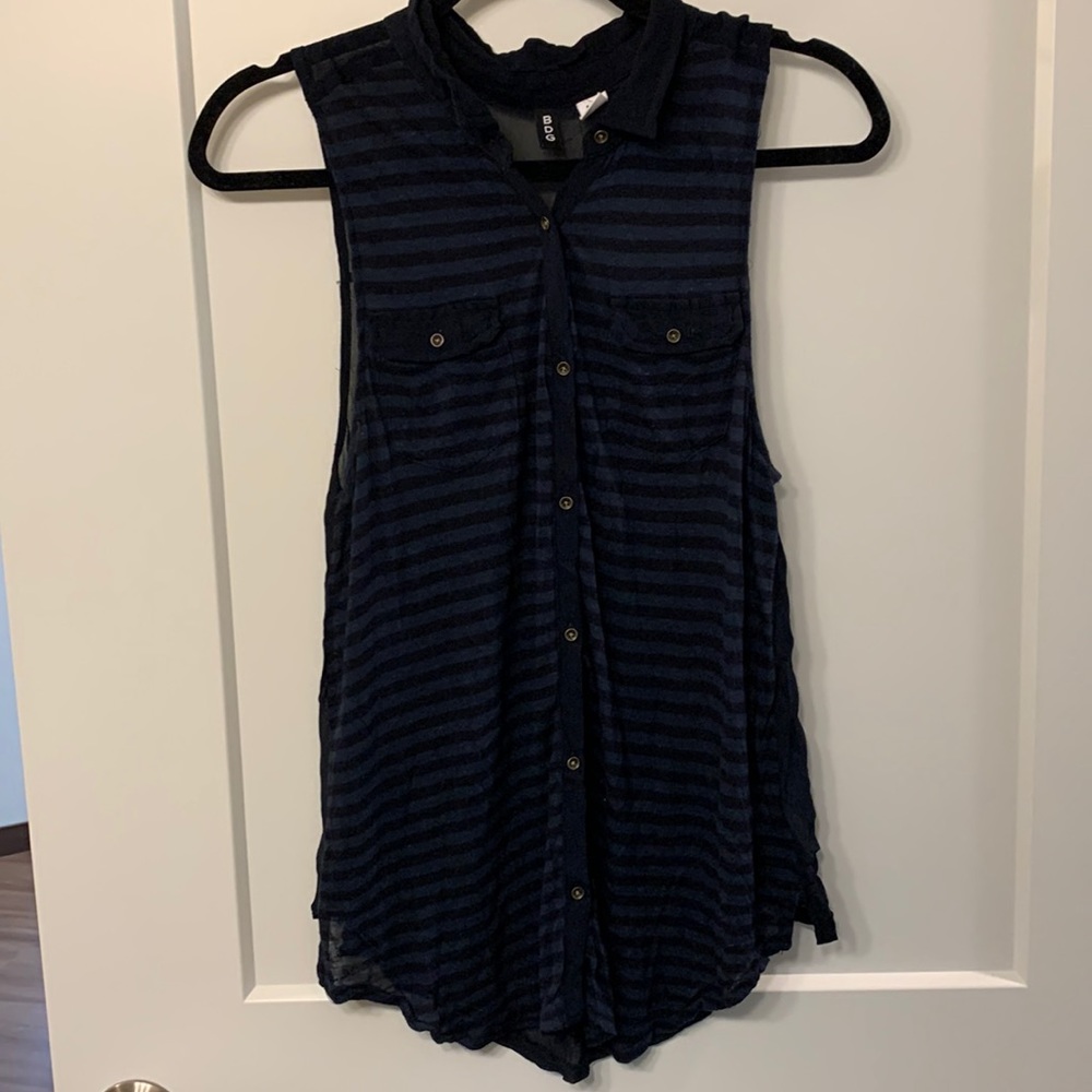 Urban outfitters sheer navy tank